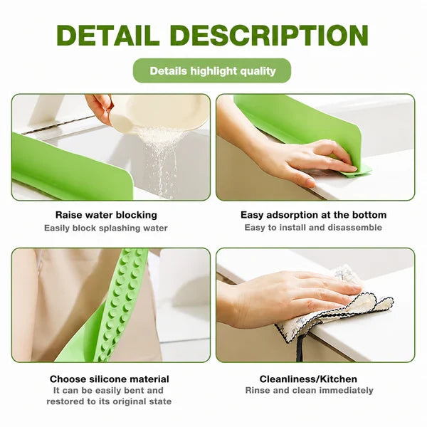 Kitchen Sink Splash Guard – Stops Water Splashes & Mess | Buy 1 Get 1 FREE